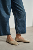ROSEL Beige Genuine Leather Women’s Ballet Flats