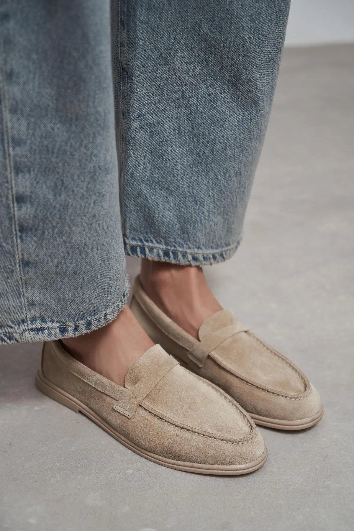 BERY Beige Suede Genuine Leather Women’s Loafer