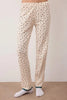 Floral Lace Detailed Corduroy/Pointel Knit Pajama Set