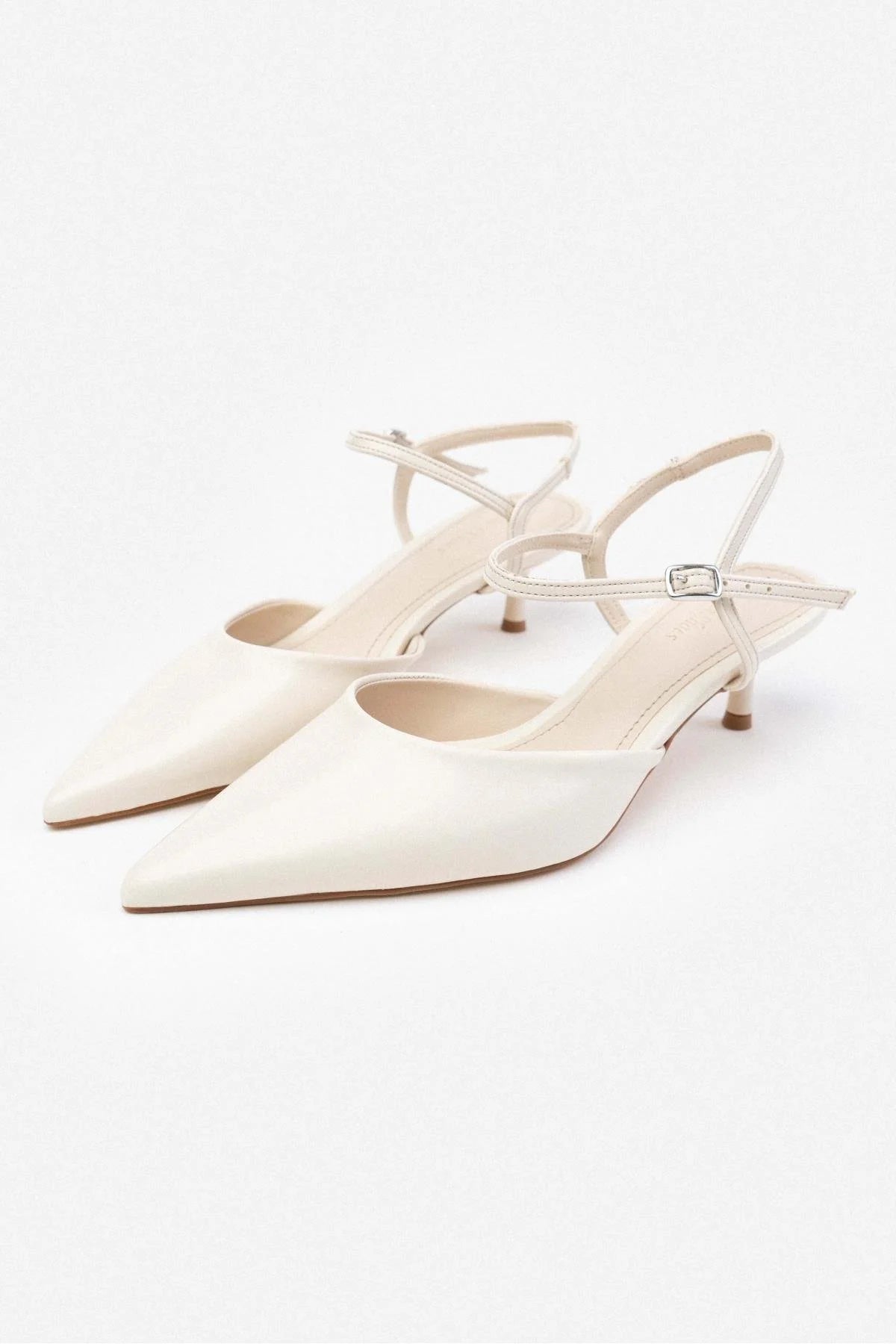 Agatha Beige Wrinkled Matte Pointed Toe Ankle Tie Women's High Heel Shoes