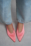 WILSON Salmon Satin Neoprene Slingback Women’s Heels