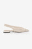 KUNVES Off-white Handwoven Pointed Toe Women’s Ballet Flats
