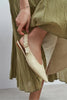 TESSA Butter Yellow Matte Pointed Toe Buckle Detail Low Heel Women’s Flats