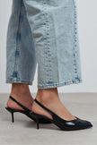 ADEN Black Rustic Pattern Open Toe Pointed Women’s Heels
