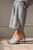 Morris Gray Transparent Band Detail Women's Heeled Slippers