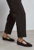 PALMER Dark Brown Genuine Suede Buckle Detail Women’s Flat Ballet Shoes