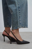 ELARA Coffee Matte Slingback V-Vamp Pointed Toe Women’s Heels