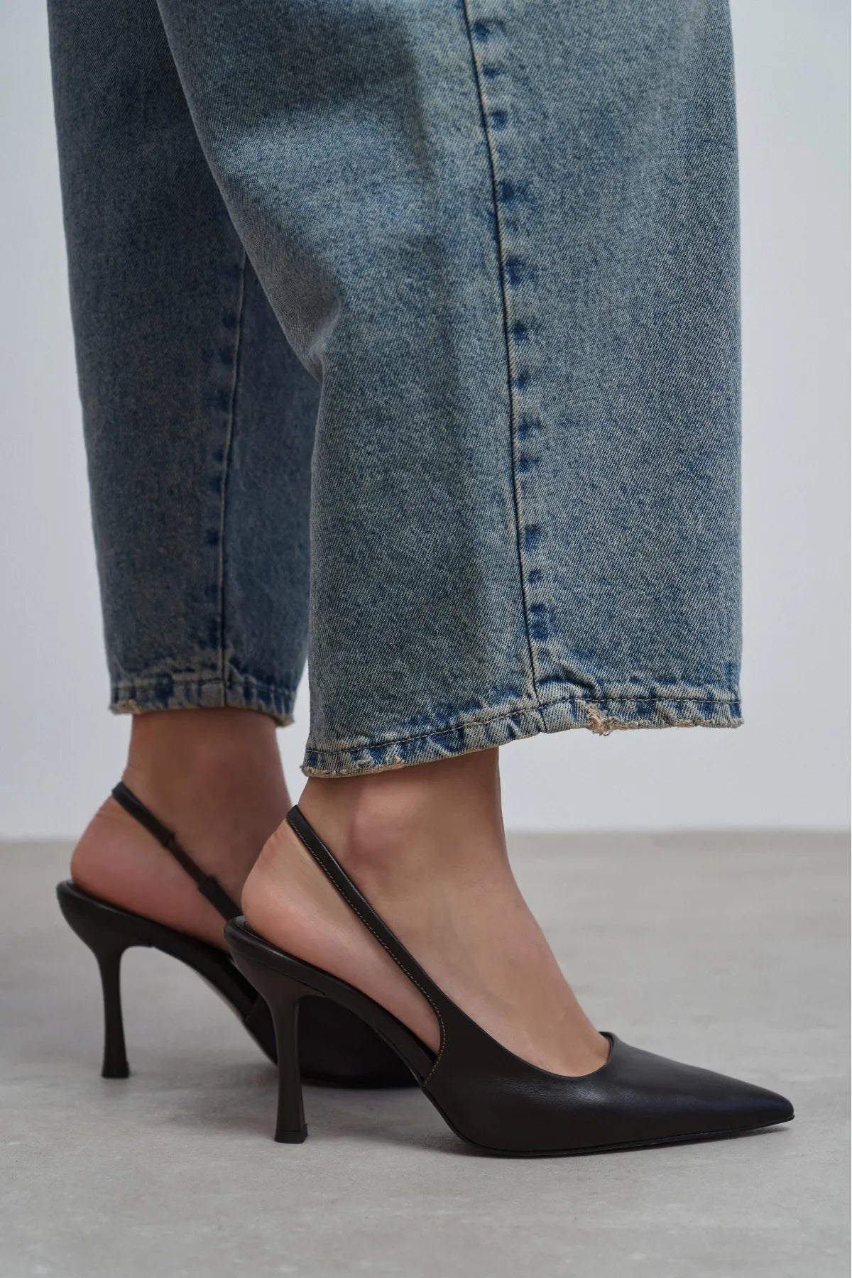 ELARA Coffee Matte Slingback V-Vamp Pointed Toe Women’s Heels | FOOTWEAR | Heels | Lebbse ELARA Coffee Matte Slingback V-Vamp Pointed Toe Women’s Heels | FOOTWEAR | Heels | Lebbse