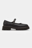 DAMIAN BROWN BUCKLE DETAIL THICK-SOLED WOMEN'S LOAFER SHOES