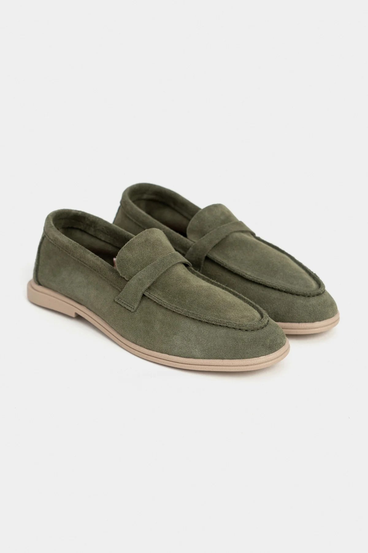 BERY Khaki Suede Genuine Leather Women’s Loafer