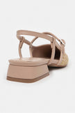 X-HARMONY WICKER BEIGE BELT DETAIL POINTED TOE LOW-HEEL WOMEN'S BALLERINA