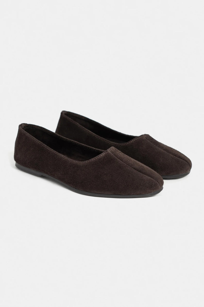 ROSEL Bitter Coffee Genuine Leather Women’s Ballet Flats