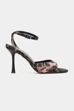 CHARMS Leopard Satin Ankle Strap Detail Women’s High Heels