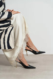 VIORA Black Rustic Buckle Detail Women’s Gold Heel Shoes