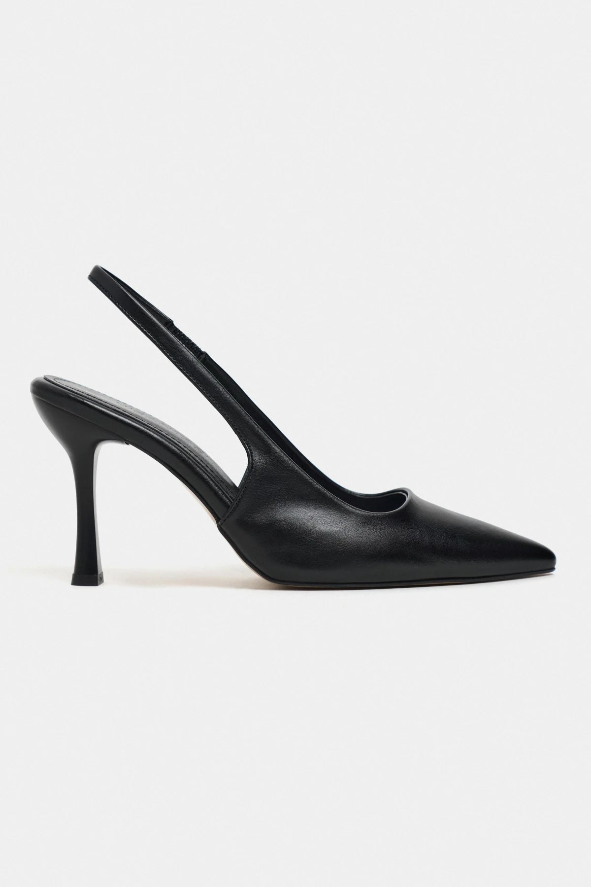 ELARA Black Matte Slingback V-Vamp Pointed-Toe Women’s High-Heel Shoes | FOOTWEAR | Heels | Lebbse ELARA Black Matte Slingback V-Vamp Pointed-Toe Women’s High-Heel Shoes | FOOTWEAR | Heels | Lebbse