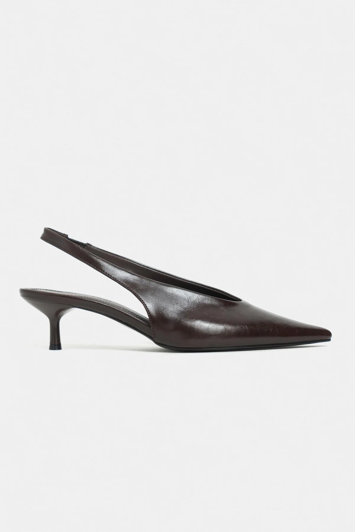MELVIN Coffee Patterned Matte Women’s Heeled Shoes with Elastic Ankle Detail