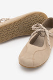 Palivoy Beige Suede Lace-Up Casual Women's Sneaker Flats