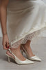 MENDY Pearl Matte Buckle Detail Pointed-Toe Women’s High-Heel Shoes