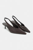 MELVIN Coffee Patterned Matte Women’s Heeled Shoes with Elastic Ankle Detail