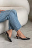 Sindrella  Black Mesh Stone Detailed Pointed Toe Women's High Heel Shoes