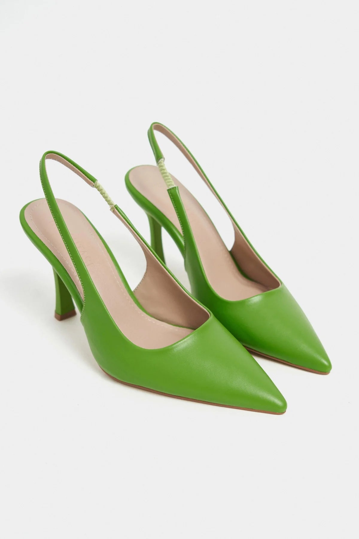 ELARA Green Matte Slingback V-Vamp Pointed Toe Women’s Heels | FOOTWEAR | Heels | Lebbse ELARA Green Matte Slingback V-Vamp Pointed Toe Women’s Heels | FOOTWEAR | Heels | Lebbse