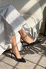 Sara Black Net Bead Detailed Pointed Toe Women's High Heel Shoes