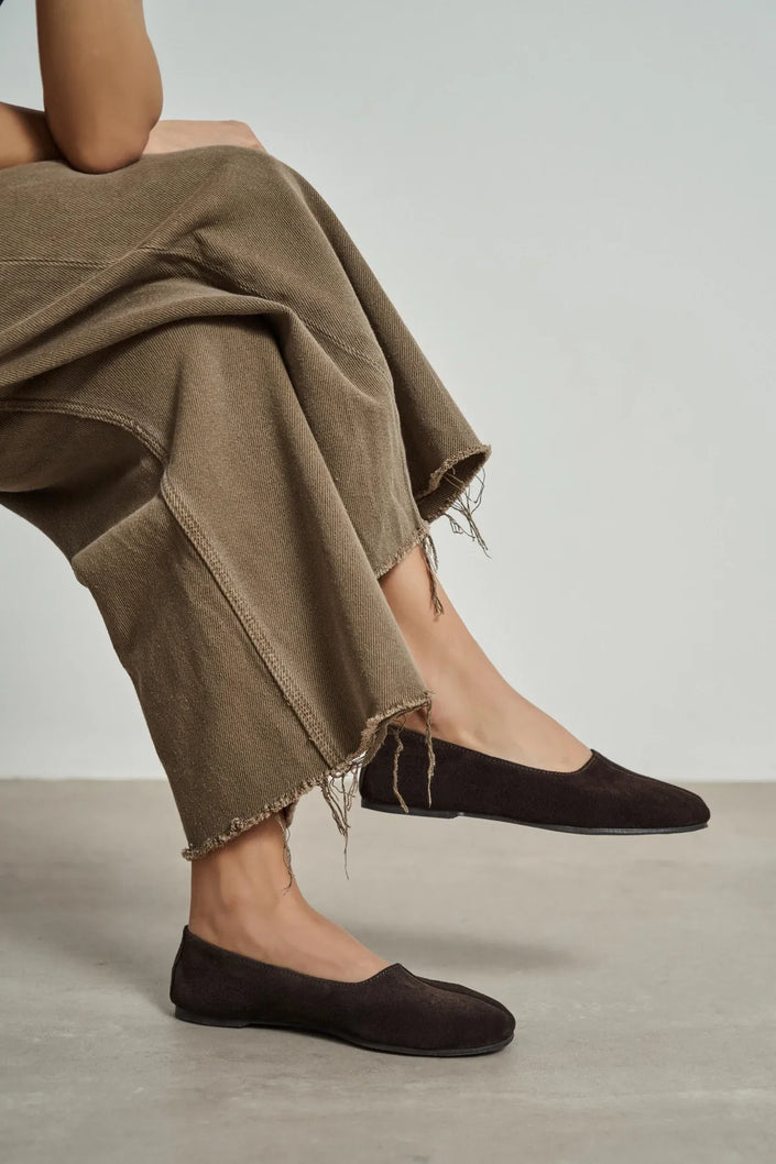 ROSEL Bitter Coffee Genuine Leather Women’s Ballet Flats