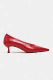 TINKY Red Rustic Pointed Toe Women’s Low Heel Shoes