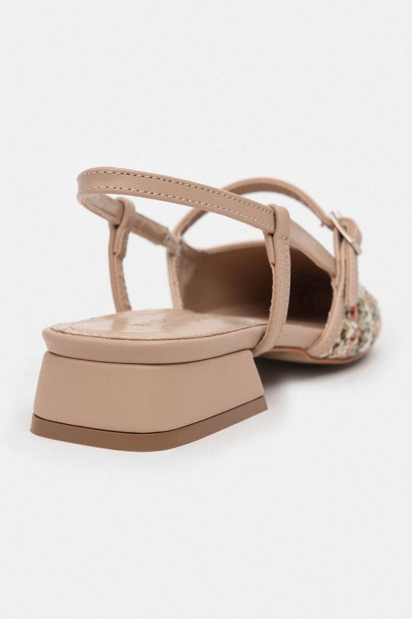 X-HARMONY WET COLORED BELT DETAIL POINTED TOE LOW-HEEL WOMEN'S BALLERINA