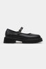 DAMIAN BLACK  BUCKLE DETAIL THICK-SOLED WOMEN'S LOAFER SHOES