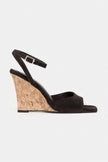 LUBY Coffee Suede Genuine Leather Ankle Tie Women’s Stiletto Heels