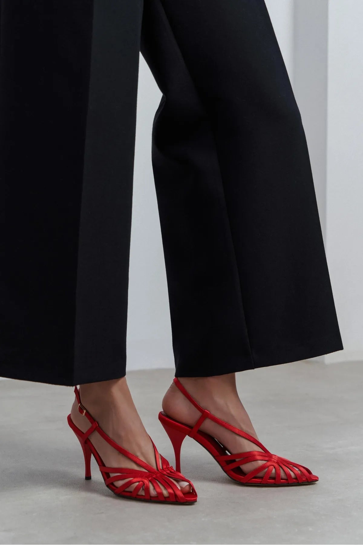 ERYU Red Satin Open Toe Cage Detail Women’s Heeled Mules | FOOTWEAR | Heels | Lebbse ERYU Red Satin Open Toe Cage Detail Women’s Heeled Mules | FOOTWEAR | Heels | Lebbse