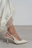 MENDY Pearl Matte Buckle Detail Pointed-Toe Women’s High-Heel Shoes
