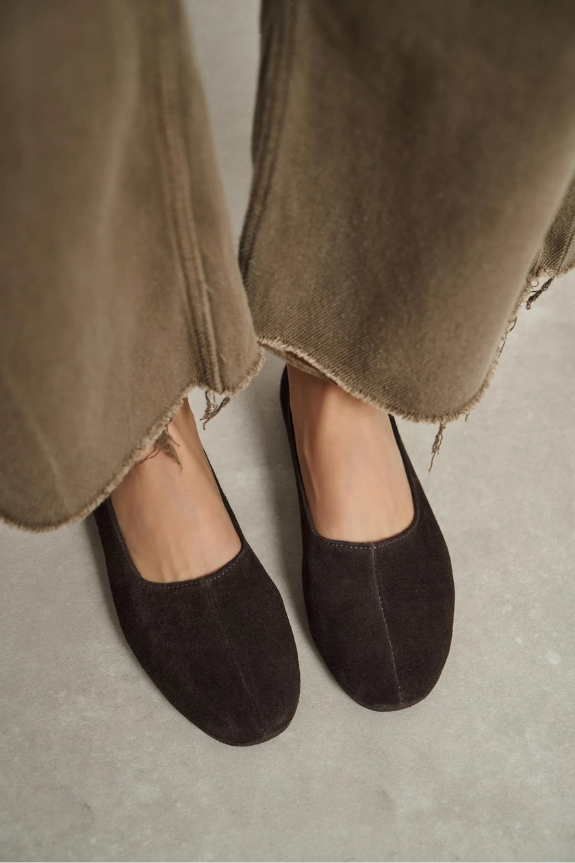 ROSEL Bitter Coffee Genuine Leather Women’s Ballet Flats