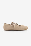 Palivoy Beige Suede Lace-Up Casual Women's Sneaker Flats