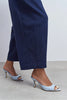 FENRIR Baby Blue Rustic Patterned Pointed-Toe Women's Heeled Slippers