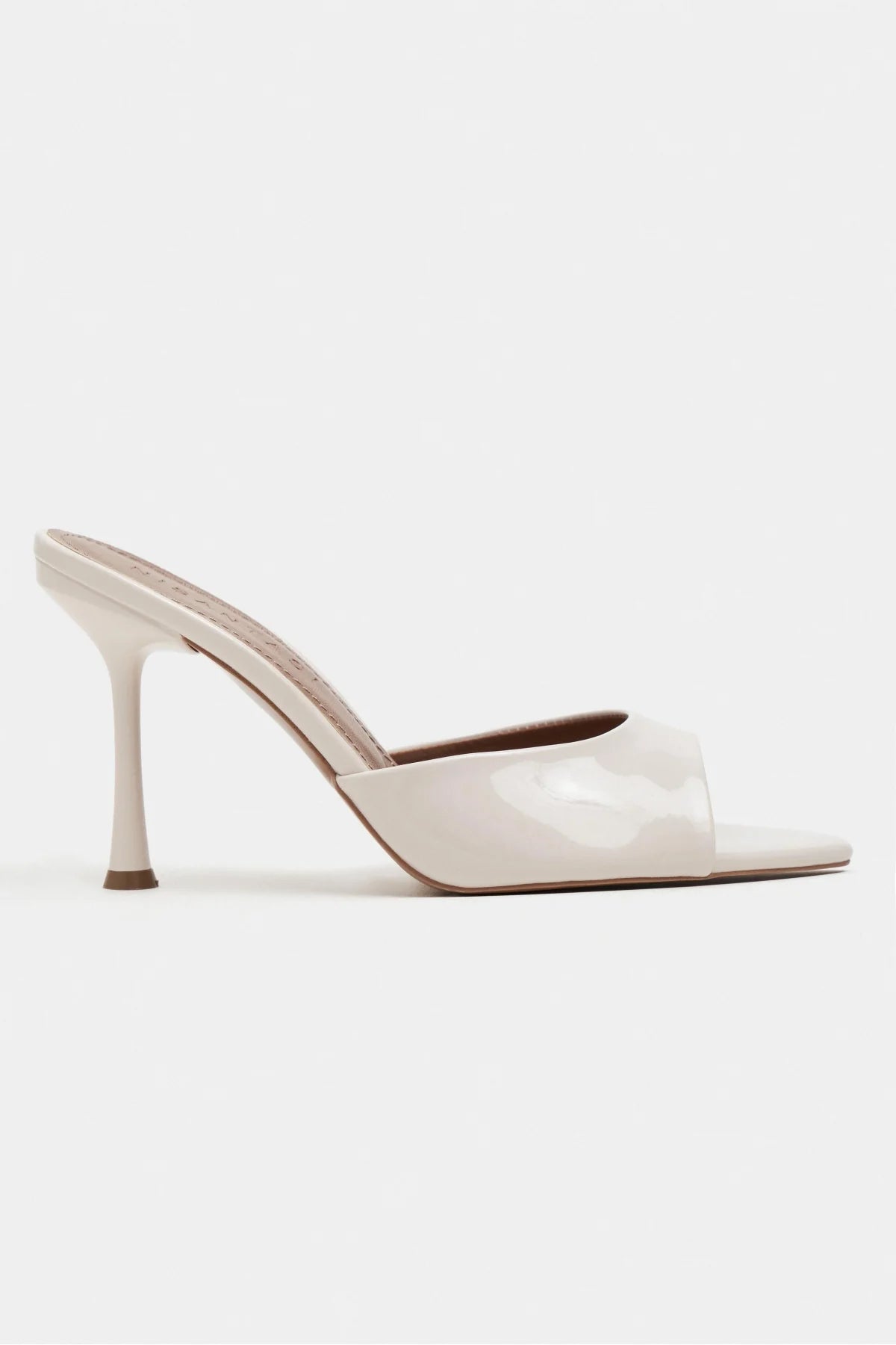 RENATA BEIGE PATENT POINTED-TOE WOMEN’S HIGH HEEL Slippers