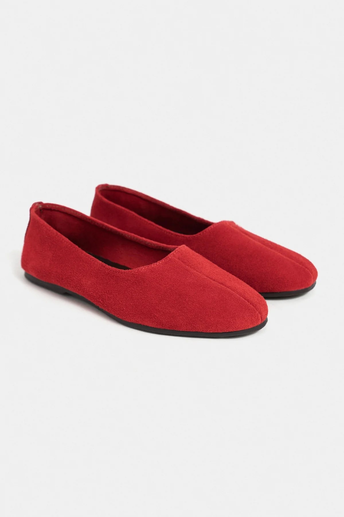 ROSEL Red Suede Genuine Leather Women’s Ballet Flats