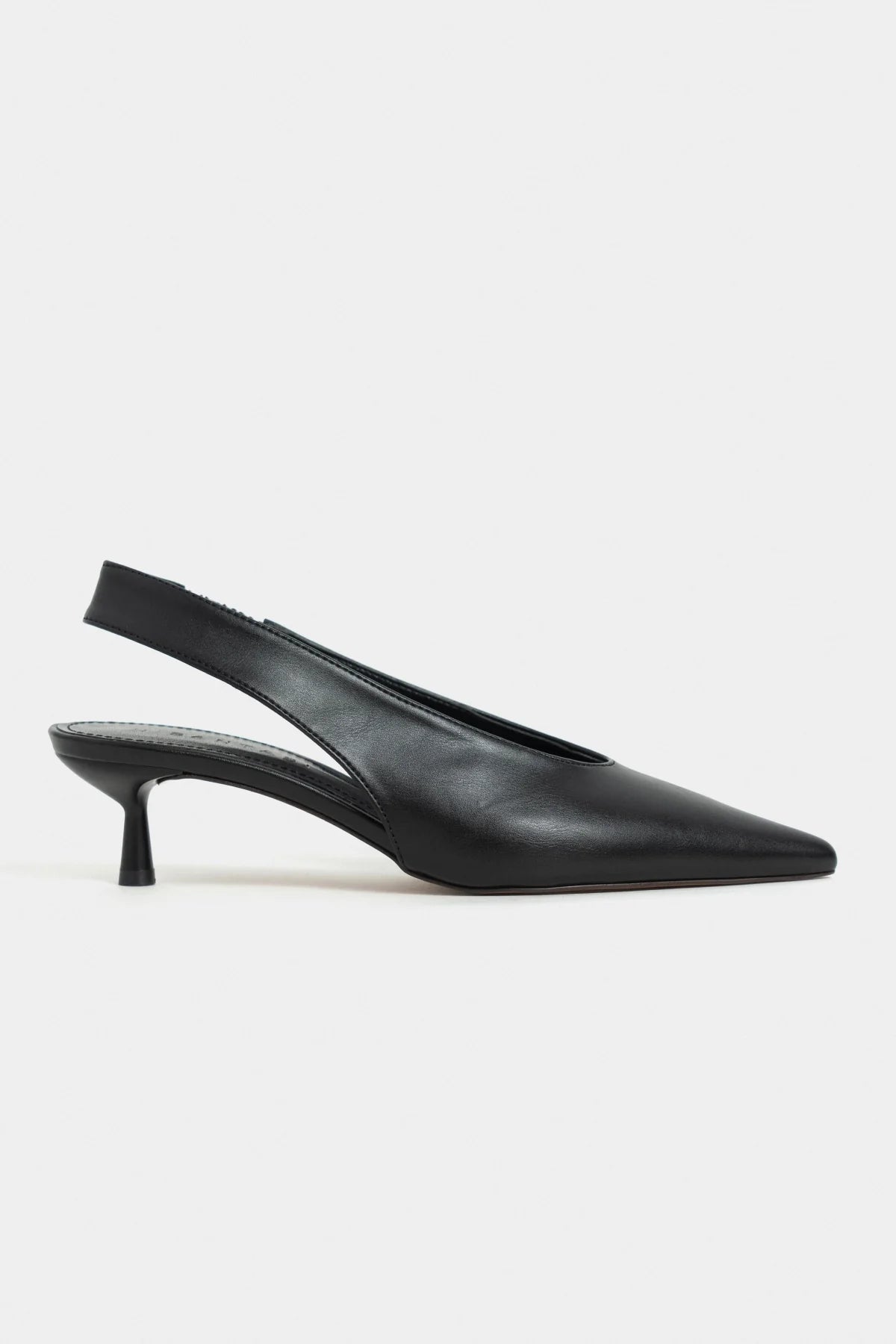 LUNIX Black Matte Pointed Toe Slingback Women’s Thin Heel Shoes | FOOTWEAR | Heels | Lebbse LUNIX Black Matte Pointed Toe Slingback Women’s Thin Heel Shoes | FOOTWEAR | Heels | Lebbse