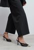 HANNAH Black Lace Embroidered Detail Back Strap Women’s Heels