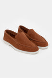 VAYNE Tan Genuine Leather Flat Women’s Ballet Flats