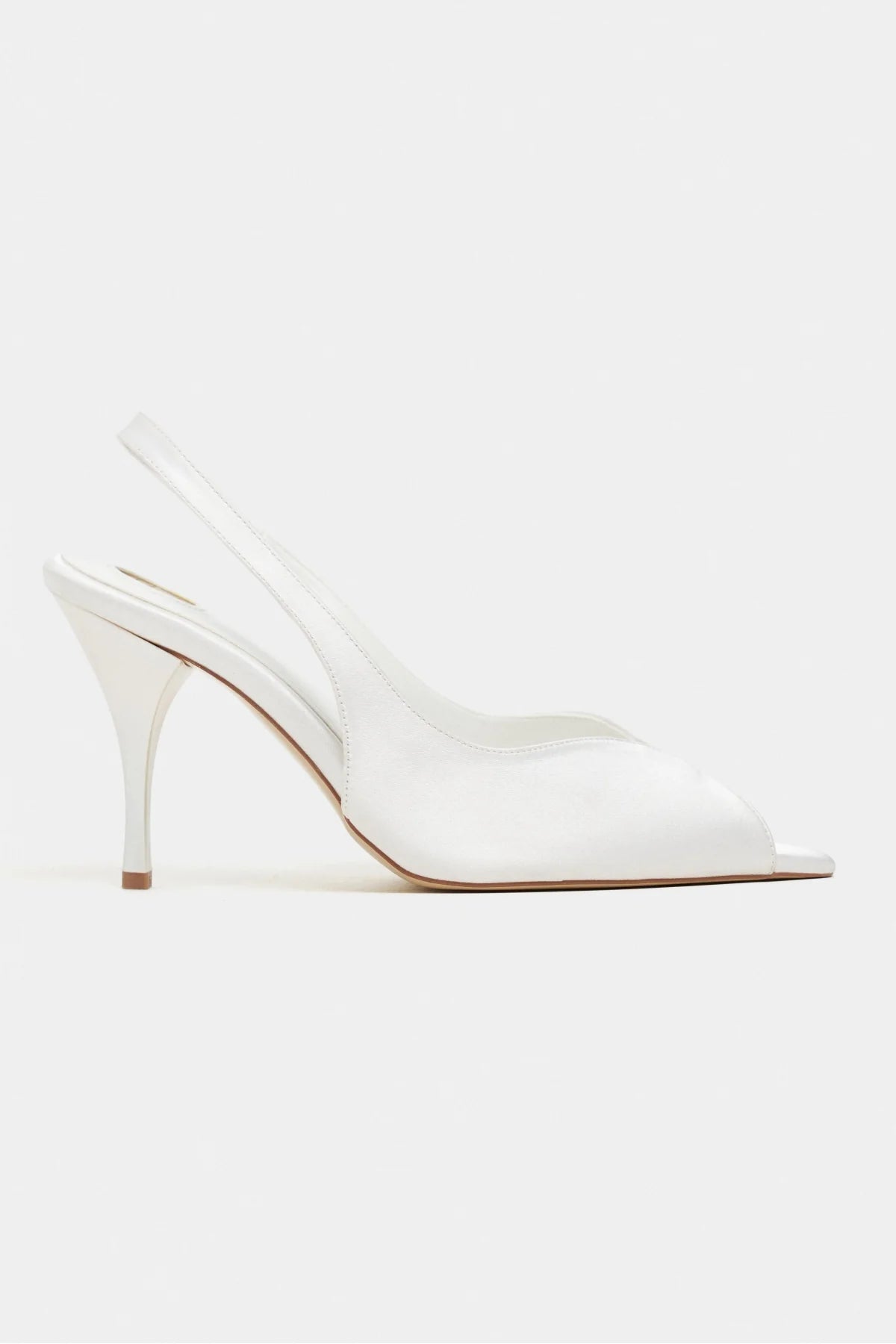 ROXY White Satin Ankle Tie Open Toe Women’s Heels