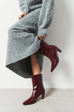 SHOWER BURGUNDY RUSTIC PATTERNED WOMEN'S HIGH-HEEL BOOTS