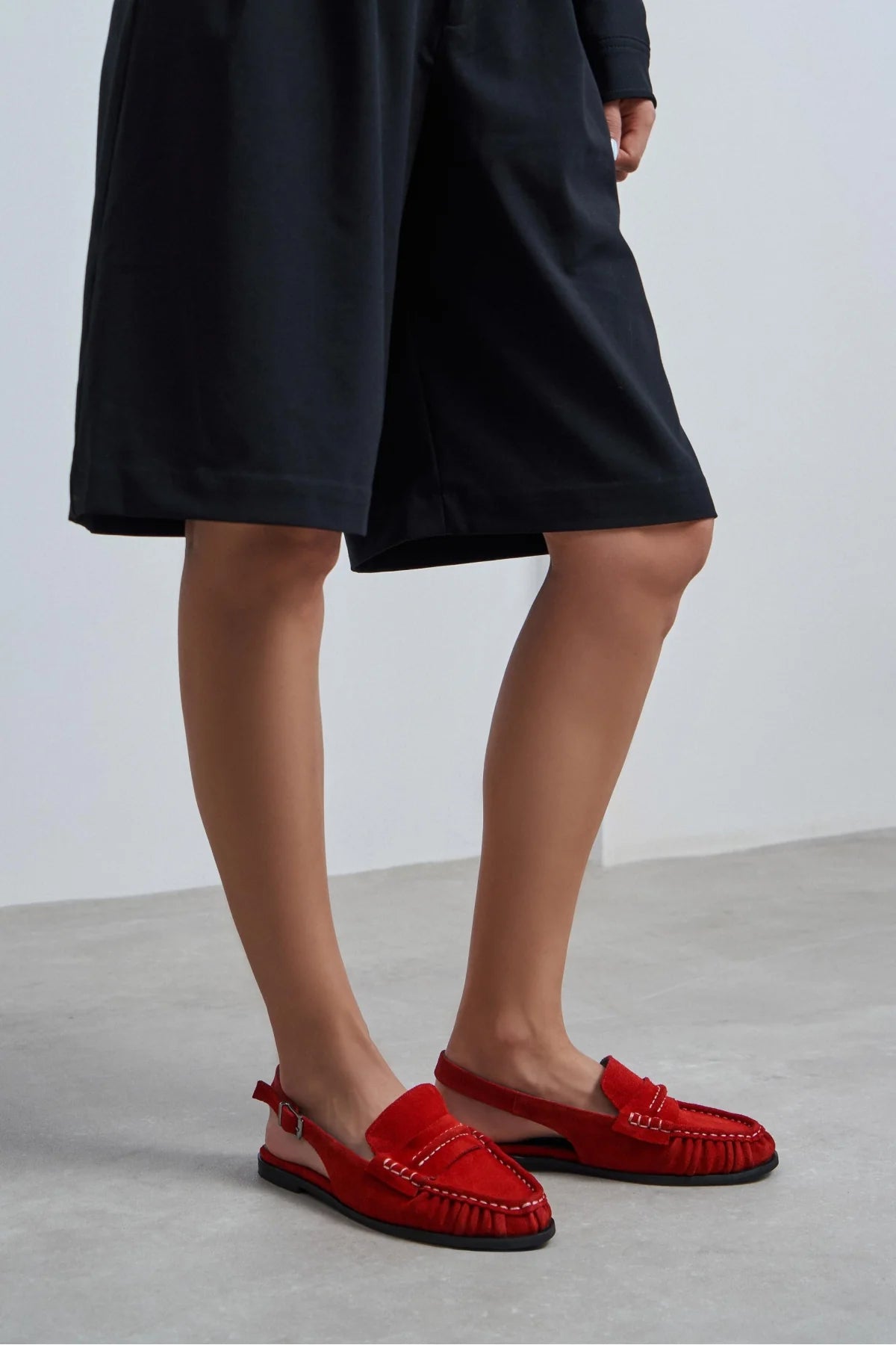MOSBY Red Suede Buckle Detail Flat Women’s Loafer Slippers | FOOTWEAR | Loafers | Slipper | Lebbse MOSBY Red Suede Buckle Detail Flat Women’s Loafer Slippers | FOOTWEAR | Loafers | Slipper | Lebbse
