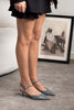 Agatha Grey Wrinkled Matte Pointed Toe Ankle-Tie Women's High Heel Shoes