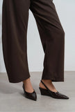 MELONI Coffee Matte Back Strap Detail Pointed Toe Women’s Heel Shoes