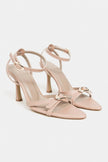 TAJ Ten Matte Buckle Detail Ankle Strap Heeled Sandals