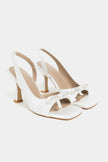 LILITH Pearl Satin Women’s Heel Shoes with Bow Detail