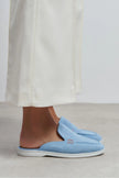LETTY BABY BLUE GENUINE LEATHER LOAFER SLIPPERS