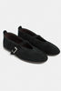 MERA Black Suede Genuine Leather Buckle Detail Women’s Ballet Flats